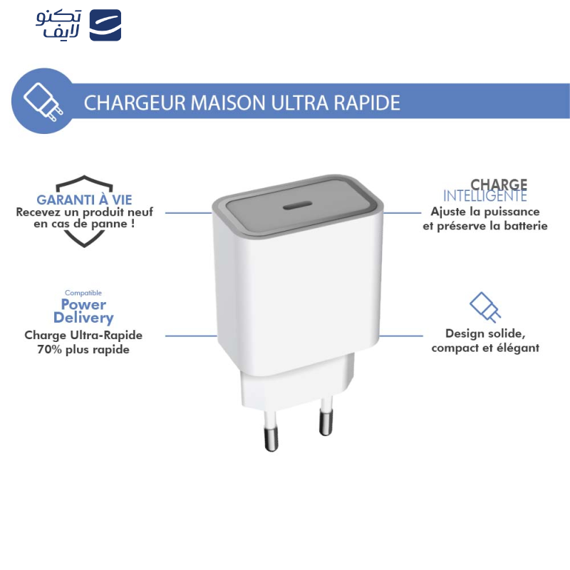 شارژر دیواری فورس مدل FPLICS1C30WPDW USB-C PD شارژر دیواری فورس مدل FPLICS1C30WPDW USB-C PD