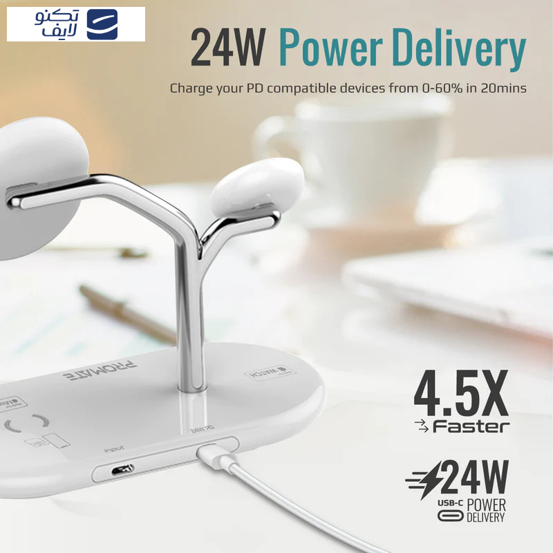 شارژر بی سیم پرومیت مدل SYNERGY.WHITE شارژر بی سیم پرومیت مدل SYNERGY.WHITE