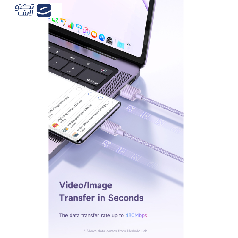 کابل USB به USB-C مک دودو مدل CA-3650 طول 1.2 متر