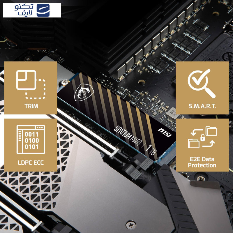اس اس دی اینترنال PCIe Gen4 x4 ام اس آی مدل SPATIUM M450 ظرفیت 1 ترابایت اس اس دی اینترنال PCIe Gen4 x4 ام اس آی مدل SPATIUM M450 ظرفیت 1 ترابایت