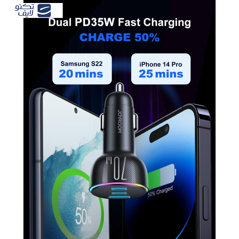 شارژر فندکی 70 وات جوی روم مدل  JR-CL26