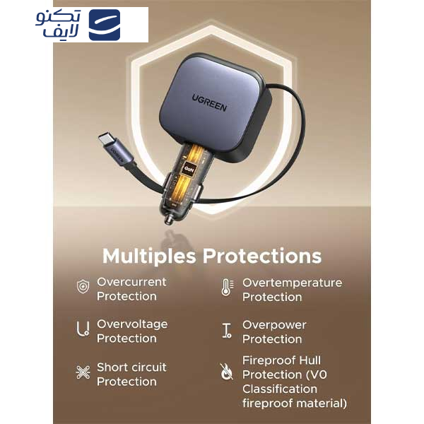 شارژر فندکی 60 وات یوگرین مدل 55212B به همراه کابل USB-C شارژر فندکی 60 وات یوگرین مدل 55212B به همراه کابل USB-C