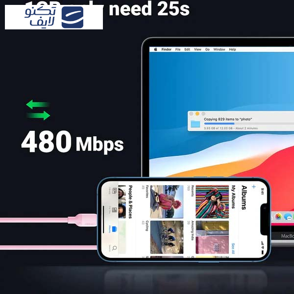 کابل تبدیل USB-C به لایتنینگ یوگرین مدل US387-15192 طول 1 متر کابل تبدیل USB-C به لایتنینگ یوگرین مدل US387-15192 طول 1 متر