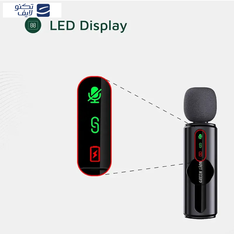 میکروفن بی سیم گرین لاین مدل GM-75X با درگاه اتصال USB-C/لایتنینگ/USB-A میکروفن بی سیم گرین لاین مدل GM-75X با درگاه اتصال USB-C/لایتنینگ/USB-A