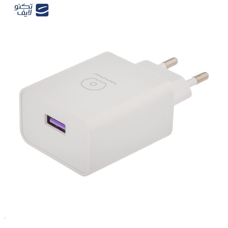 شارژر دیواری 18 وات دبلیو یو دبلیو مدل T95 به همراه کابل USB به USB-C طول 1 متر شارژر دیواری 18 وات دبلیو یو دبلیو مدل T95 به همراه کابل USB به USB-C طول 1 متر