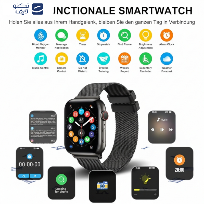 ساعت هوشمند 41 میلی متری ویسمی مدل X13 MINI با بند فلزی