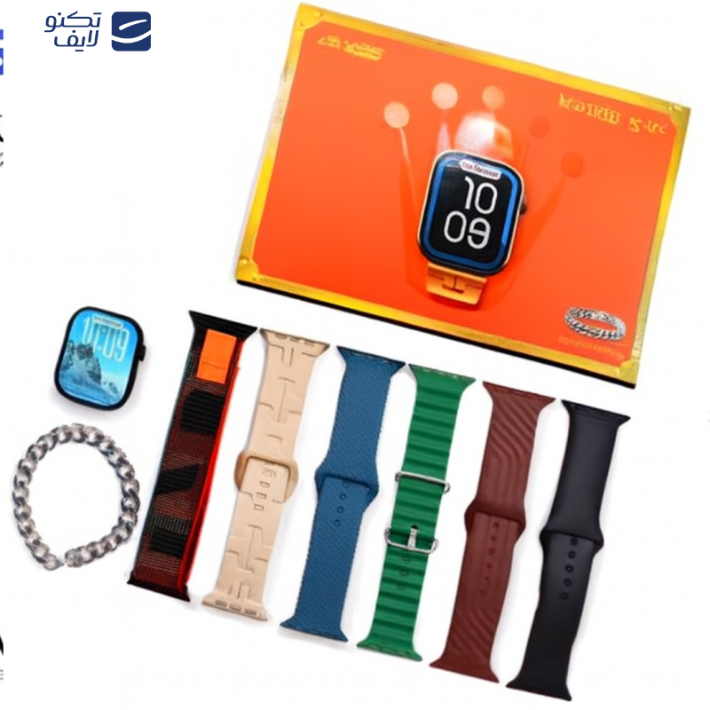 ساعت هوشمند 46 میلی متری مدل M55 Pro Max با بند سیلیکونی به همراه دستبند ساعت هوشمند 46 میلی متری مدل M55 Pro Max با بند سیلیکونی به همراه دستبند