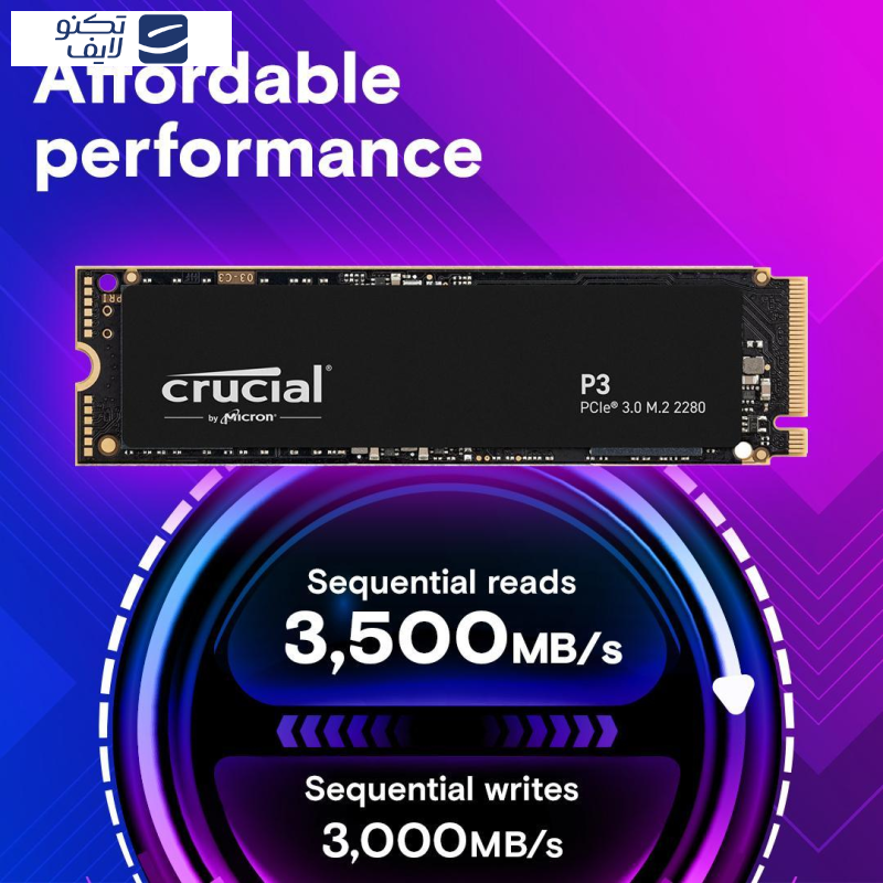 اس اس دی اینترنال کروشیال مدل P3 PCIe M.2 2280 ظرفیت دو ترابایت