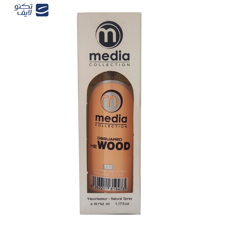 عطر جیبی مردانه مدیا مدل He Wood حجم 35 میلی لیتر عطر جیبی مردانه مدیا مدل He Wood حجم 35 میلی لیتر