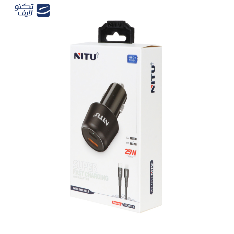 شارژر فندکی 25وات نیتو مدل NDC14 به همراه کابل تبدیل USB-C شارژر فندکی 25وات نیتو مدل NDC14 به همراه کابل تبدیل USB-C