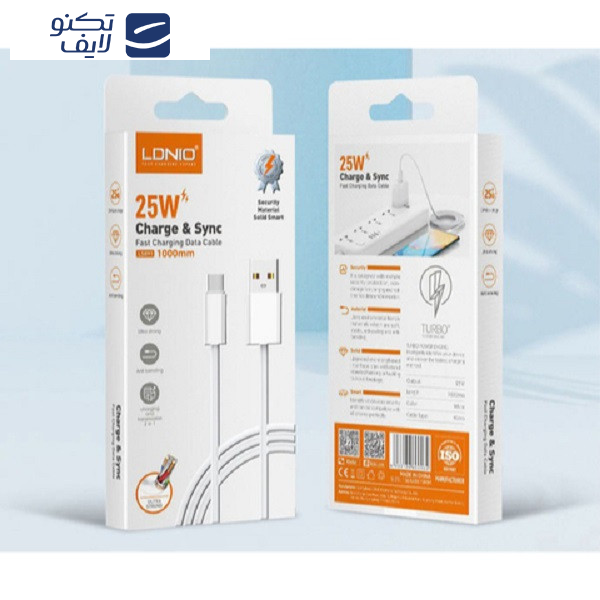 کابل تبدیل USB به USB-C الدینیو مدل LS901 طول یک متر کابل تبدیل USB به USB-C الدینیو مدل LS901 طول یک متر