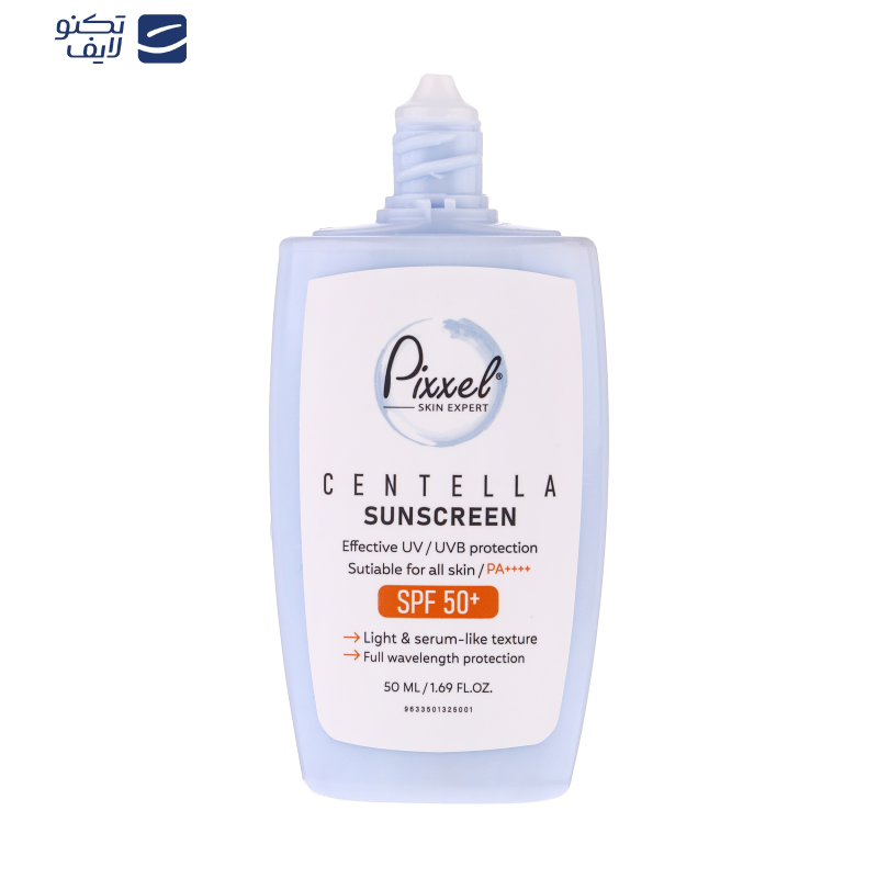 کرم ضد آفتاب بیرنگ پیکسل SPF 50 مدل Centella محافظ UVA ،UVB، ++++PA مناسب برای انواع پوست حجم 50 میلیلیتر کرم ضد آفتاب بیرنگ پیکسل SPF 50 مدل Centella محافظ UVA ،UVB، ++++PA مناسب برای انواع پوست حجم 50 میلیلیتر