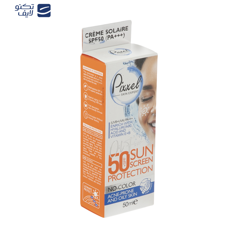 کرم ضدآفتاب بیرنگ پیکسل SPF50 مدل Oily Acne-Prone Skin، مناسب پوستهای چرب، حجم 50 میلیلیتر کرم ضدآفتاب بیرنگ پیکسل SPF50 مدل Oily Acne-Prone Skin، مناسب پوستهای چرب، حجم 50 میلیلیتر