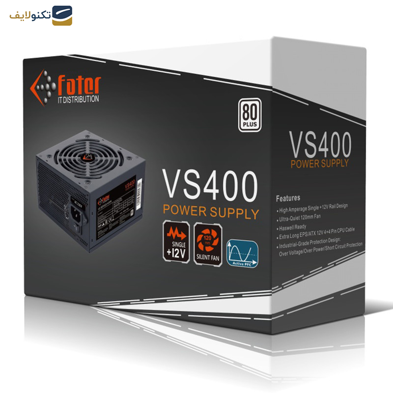 منبع تغذیه کامپیوتر فاطر مدل VS400 منبع تغذیه کامپیوتر فاطر مدل VS400
