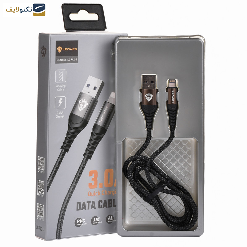 کابل تبدیل USB به لایتنینگ لنیز مدل LC942-l طول 1 متر کابل تبدیل USB به لایتنینگ لنیز مدل LC942-l طول 1 متر