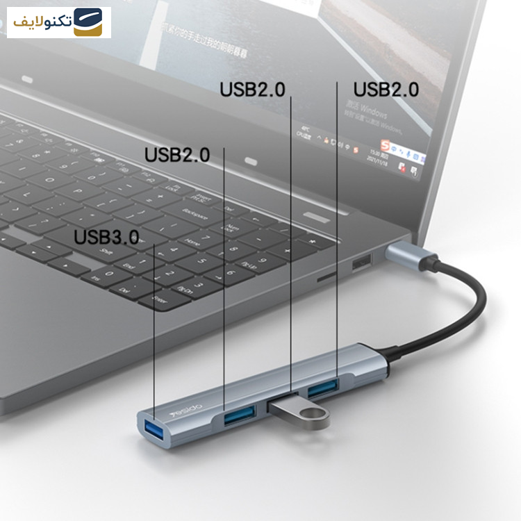 هاب 4 پورت USB-C یسیدو مدل HB17