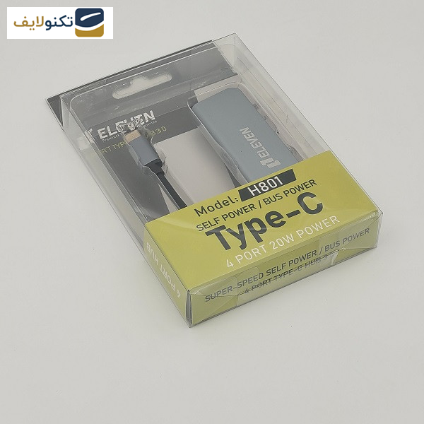 هاب 4 پورت USB 2.0 پورت ایلون مدل TYPE-C H801 هاب 4 پورت USB 2.0 پورت ایلون مدل TYPE-C H801