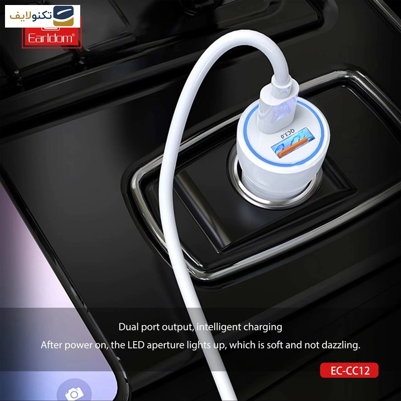 شارژر فندکی ارلدام مدل ES-CC12 PD 20W به همراه کابل USB-C شارژر فندکی ارلدام مدل ES-CC12 PD 20W به همراه کابل USB-C