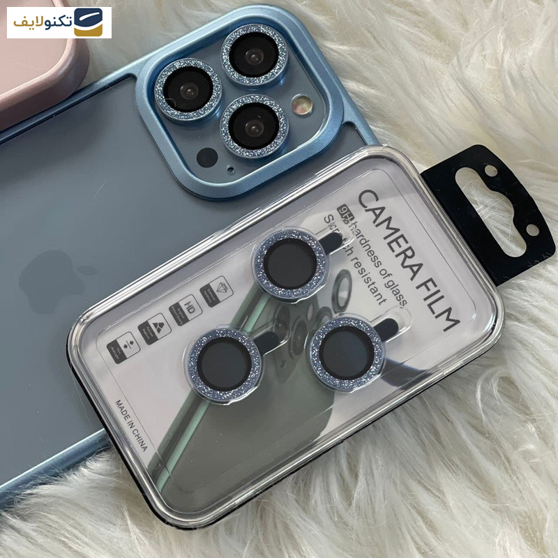 محافظ لنز دوربین کمرا فیلم مدل رینگی نگین دار مناسب برای گوشی موبایل اپل iPhone 13 promax