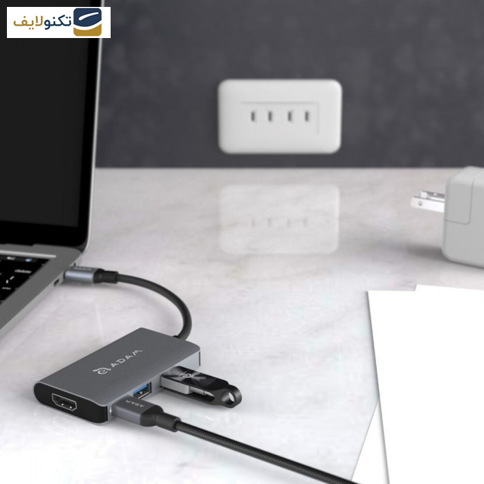 هاب 4 پورت USB-C آدام المنتس مدل Casa A01m