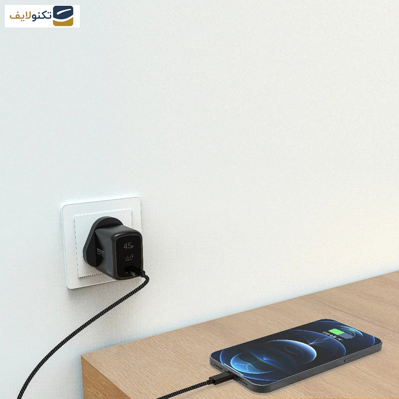 شارژر دیواری 45 وات پاوا مدل Stout Gan Travel Charge به همراه کابل USB-C به لایتنینگ شارژر دیواری 45 وات پاوا مدل Stout Gan Travel Charge به همراه کابل USB-C به لایتنینگ