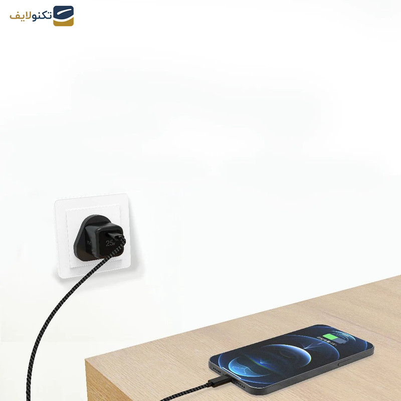 شارژر دیواری 25 وات پاوا مدل Stout Gan Travel Charger به همراه کابل USB-C به لایتنینگ شارژر دیواری 25 وات پاوا مدل Stout Gan Travel Charger به همراه کابل USB-C به لایتنینگ