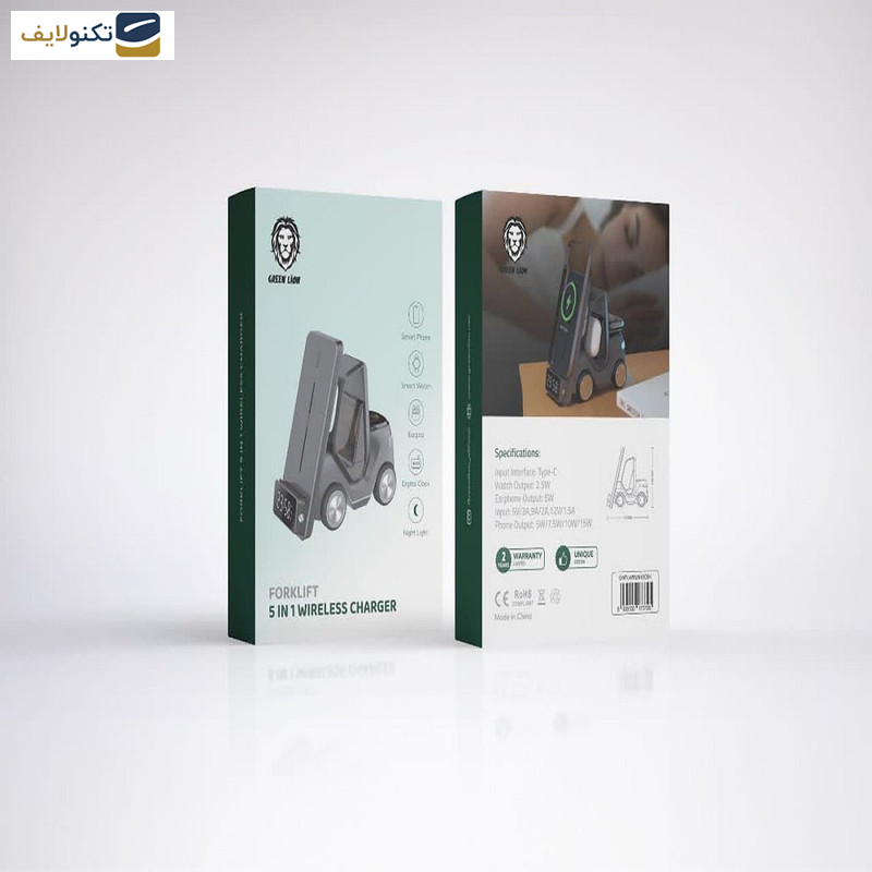 پایه نگهدارنده و شارژر بی سیم گوشی موبایل گرین لاین مدل Forklift 5 in 1 پایه نگهدارنده و شارژر بی سیم گوشی موبایل گرین لاین مدل Forklift 5 in 1