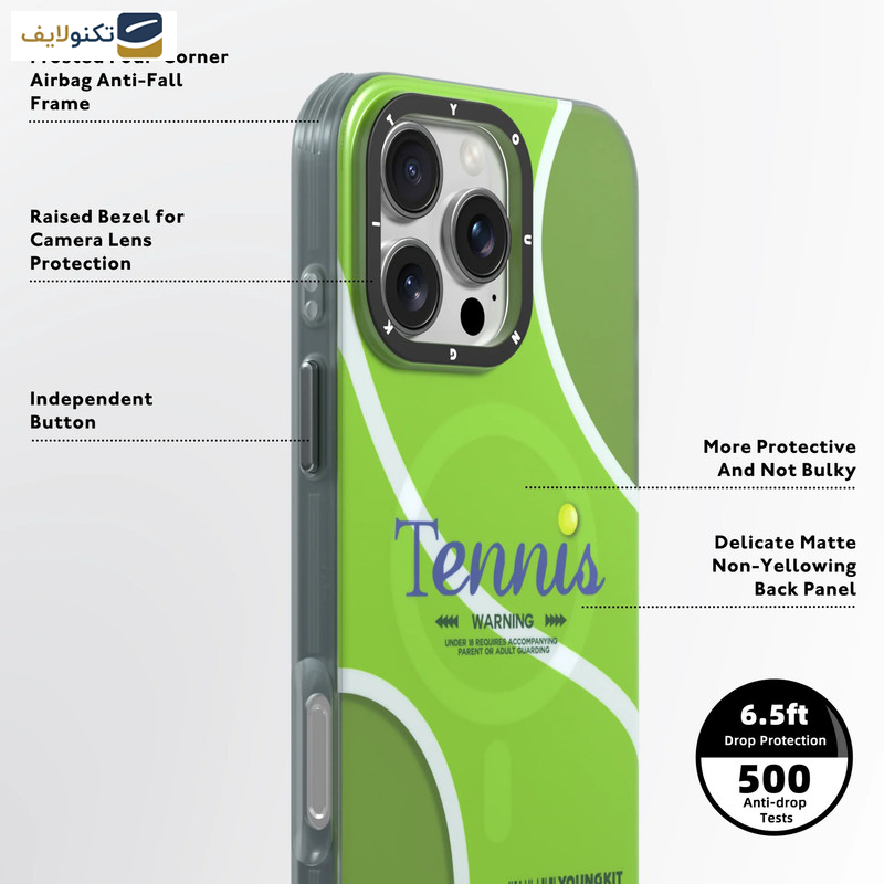 کاور یانگ کیت مدل tennis مناسب برای گوشی موبایل اپل iphone 16promax