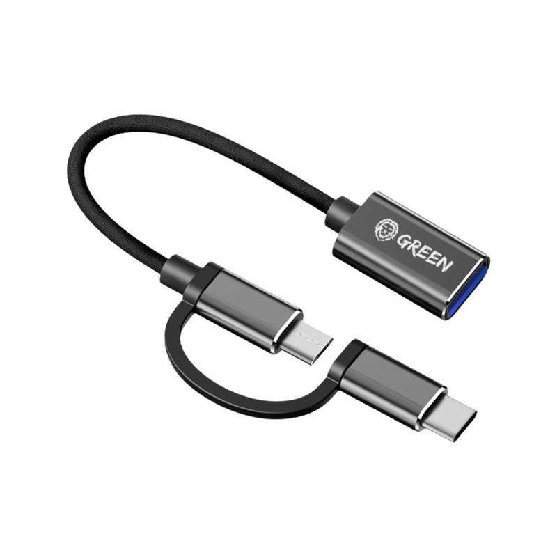 کابل OTG گرین مدل usb to micro or type-c کابل OTG گرین مدل usb to micro or type-c