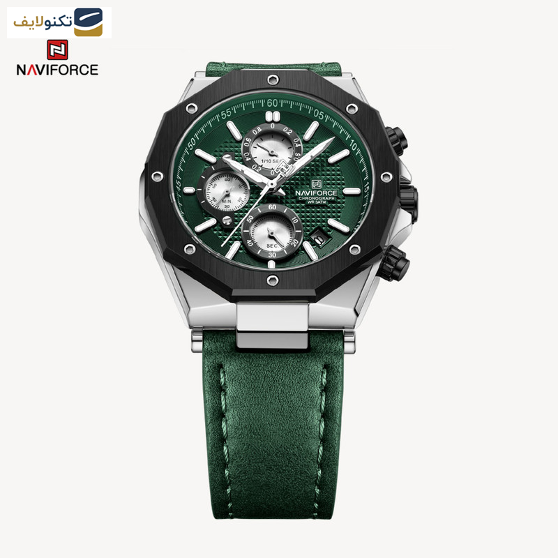 ساعت مچی عقربه‌ای مردانه نیوی فورس مدل کرنوگراف تقویمدار کد NF8028-S.GN