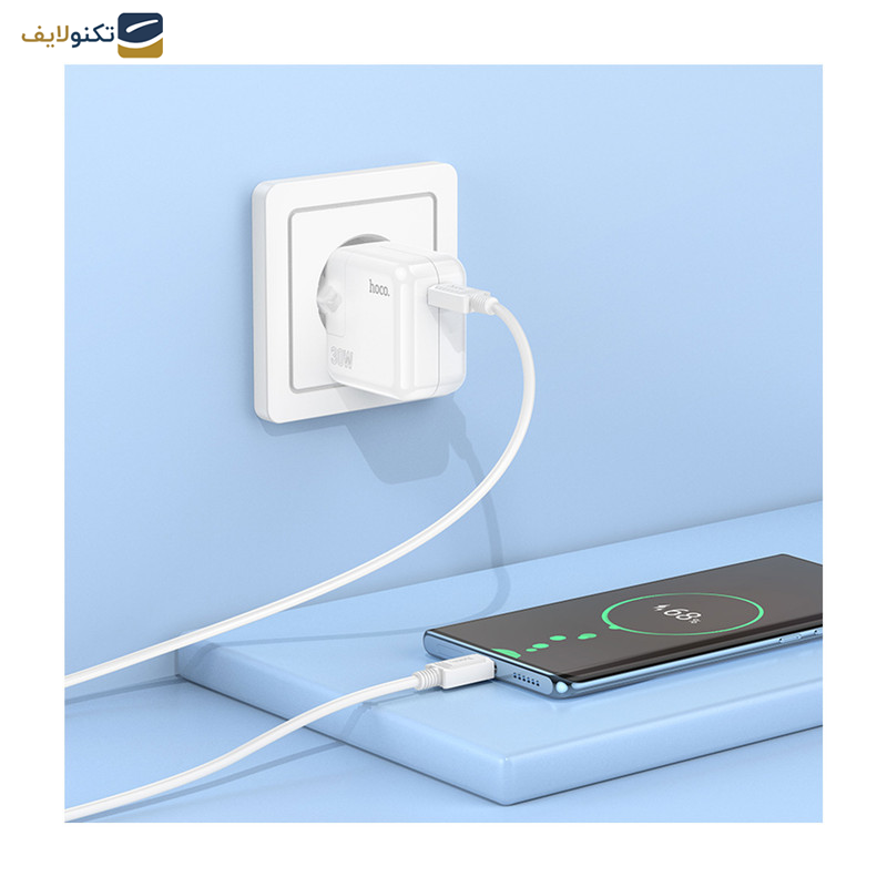 شارژر دیواری 30 وات هوکو مدل C112A PD به همراه کابل تبدیل تایپ سی شارژر دیواری 30 وات هوکو مدل C112A PD به همراه کابل تبدیل تایپ سی