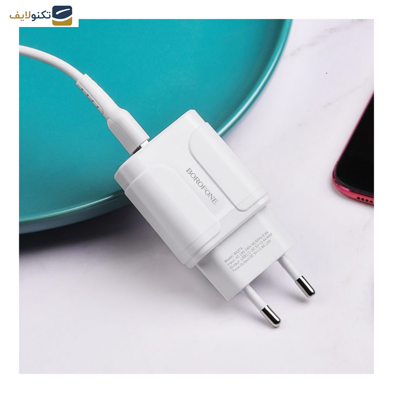 شارژر دیواری بروفون مدل BA37A به همراه کابل تبدیل USB-C شارژر دیواری بروفون مدل BA37A به همراه کابل تبدیل USB-C