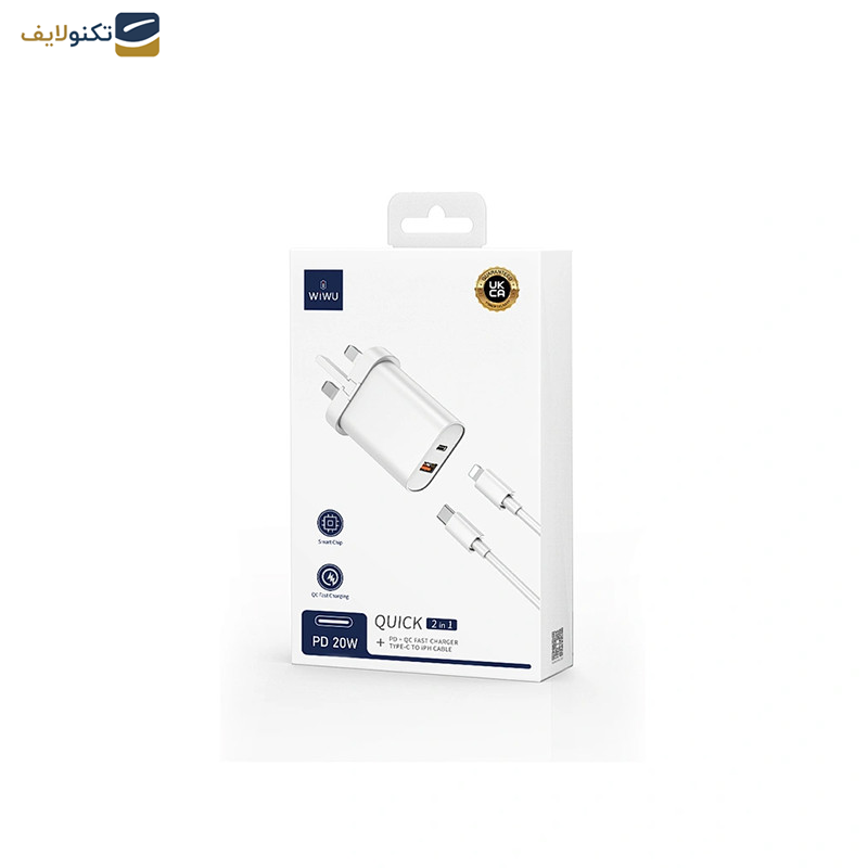 شارژر دیواری 20 وات ویوو مدل Quick Charger U002 به همراه کابل تبدیل لایتنینگ شارژر دیواری 20 وات ویوو مدل Quick Charger U002 به همراه کابل تبدیل لایتنینگ