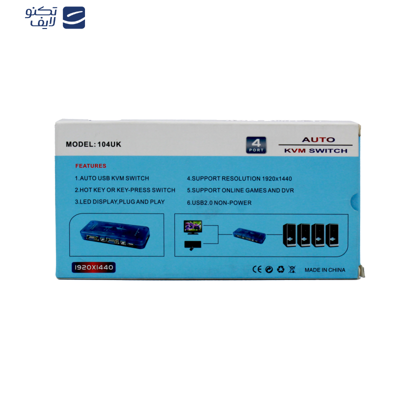 سوییچ 4 پورت KVM ای نت مدل En-SKV4au