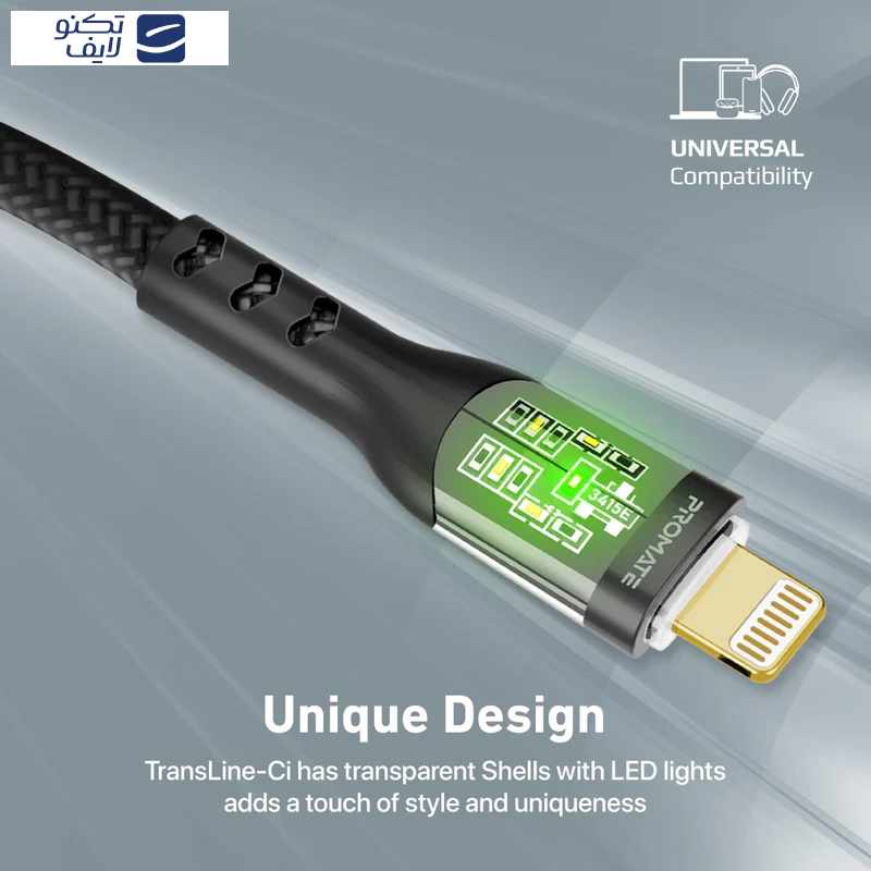 کابل USB-C به لایتنینگ پرومیت مدل TRANSLINE-CI.BLACK طول 1.2 متر کابل USB-C به لایتنینگ پرومیت مدل TRANSLINE-CI.BLACK طول 1.2 متر