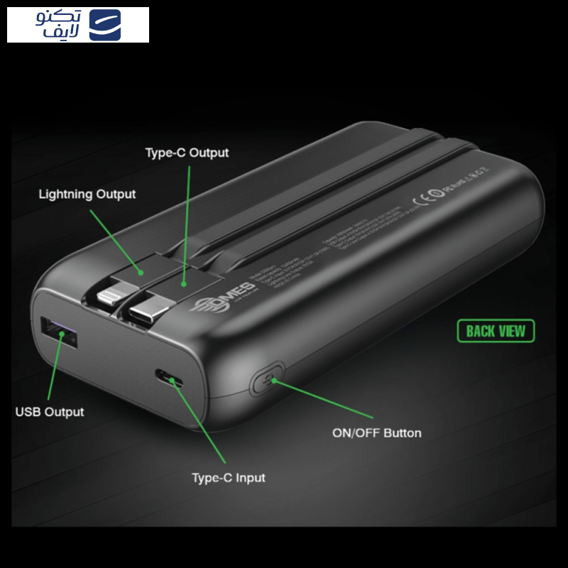 پاوربانک اوی مدل P169K-22.5W ظرفیت 20000 میلی آمپر