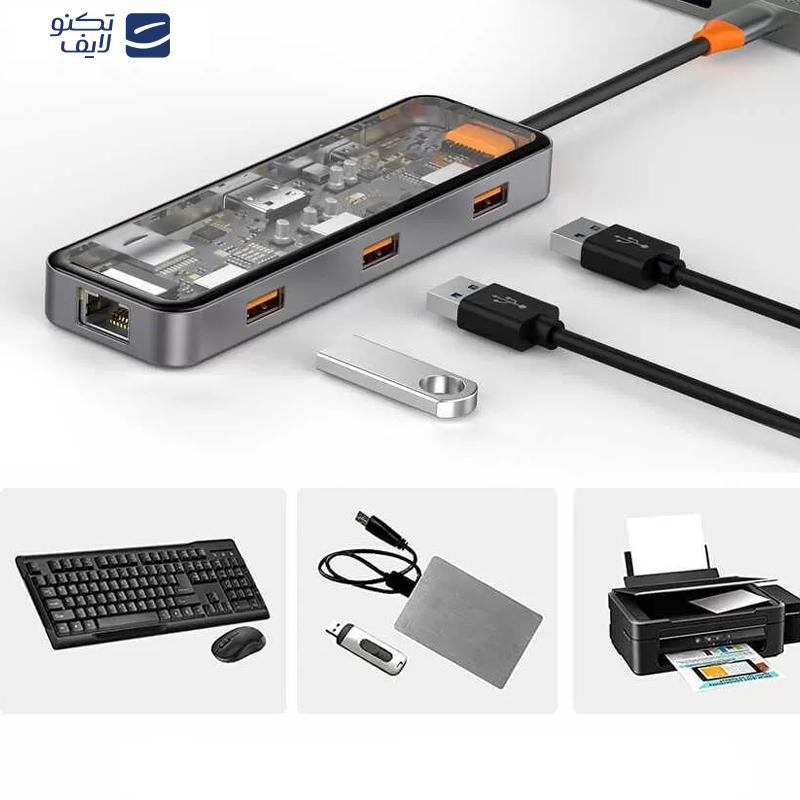 هاب 8 پورت USB-C بیوا مدل HUB-03 هاب 8 پورت USB-C بیوا مدل HUB-03