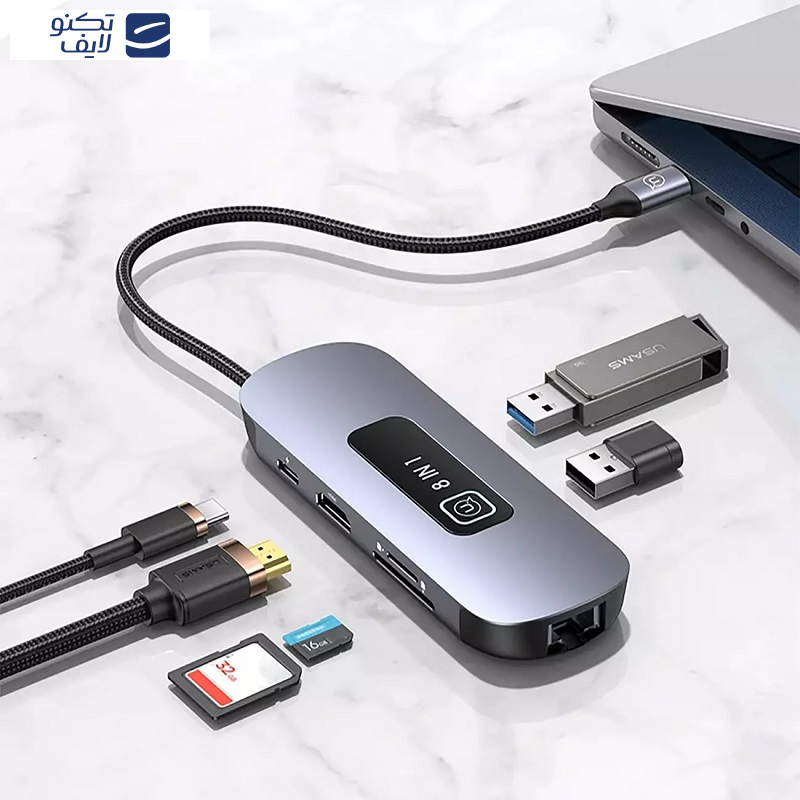 هاب 8 پورت USB-C یوسمز مدل SJ643 هاب 8 پورت USB-C یوسمز مدل SJ643