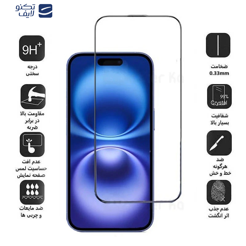 محافظ صفحه نمایش کی -زد دوو مدل Full-Glass-k مناسب برای گوشی موبایل اپل iPhone 16/ 15/ 14 Pro محافظ صفحه نمایش کی -زد دوو مدل Full-Glass-k مناسب برای گوشی موبایل اپل iPhone 16/ 15/ 14 Pro