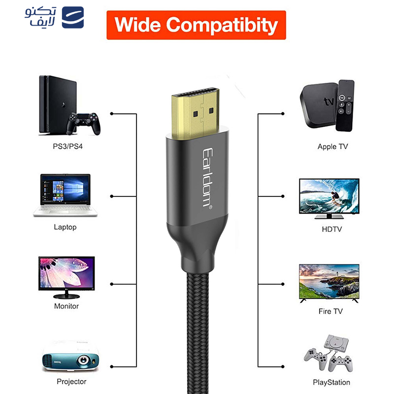کابل HDMI ارلدام مدل ET-W26 طول 2 متر کابل HDMI ارلدام مدل ET-W26 طول 2 متر