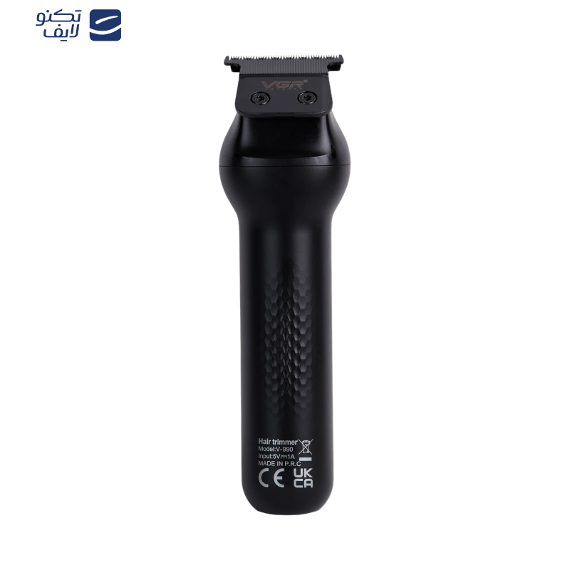 ماشین اصلاح موی سر و صورت وی جی ار مدل V-990، تکنولوژی اصلاح به صورت تریمر، به همراه کابل شارژ USB، برس تمیزکننده، روغن، 3 عدد شانه، با عملکرد توربو، نمایش وضعیت باتری ماشین اصلاح موی سر و صورت وی جی ار مدل V-990، تکنولوژی اصلاح به صورت تریمر، به همراه کابل شارژ USB، برس تمیزکننده، روغن، 3 عدد شانه، با عملکرد توربو، نمایش وضعیت باتری