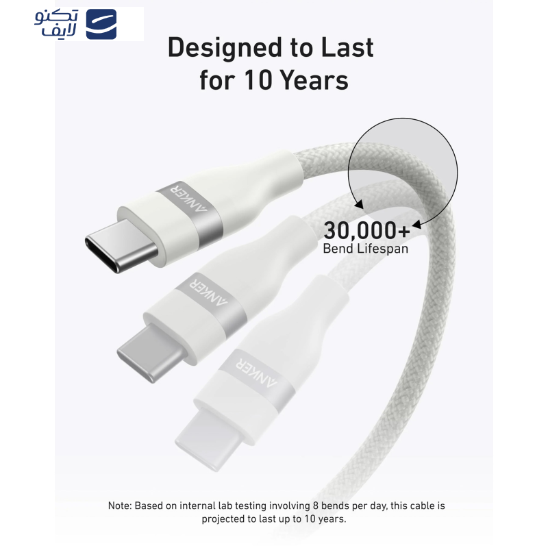 کابل تبدیل USB-C انکر مدل A82E2 طول 0.9 متر کابل تبدیل USB-C انکر مدل A82E2 طول 0.9 متر