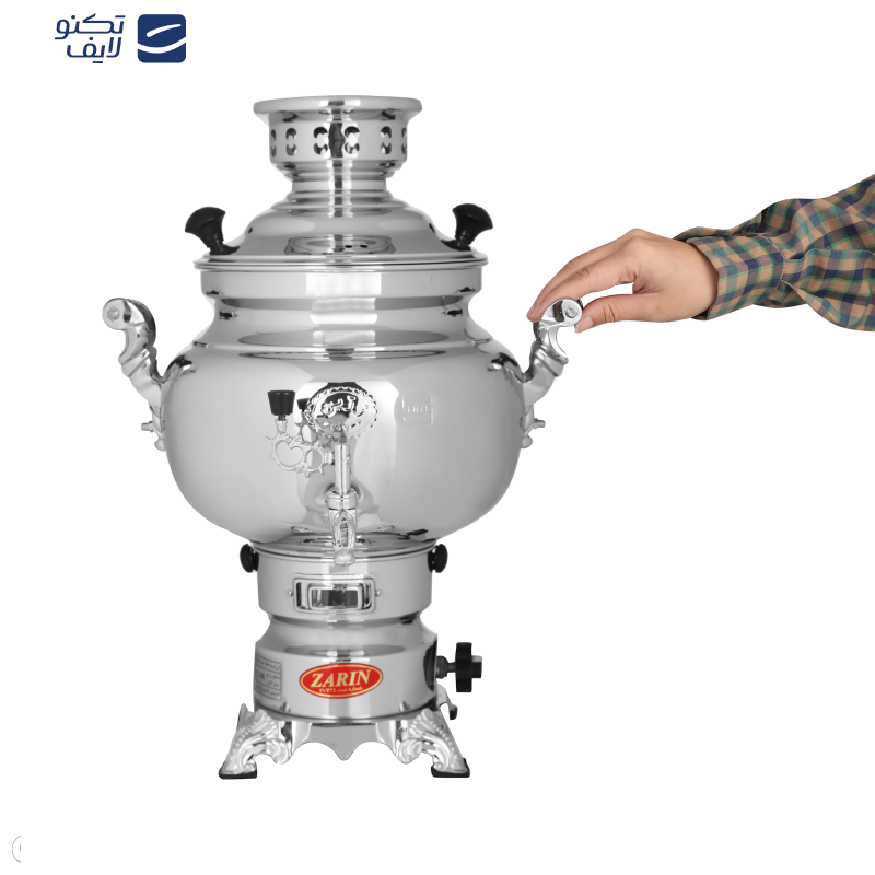 سماور گازی زرین مدل نگین ظرفیت 5 لیتر سماور گازی زرین مدل نگین ظرفیت 5 لیتر