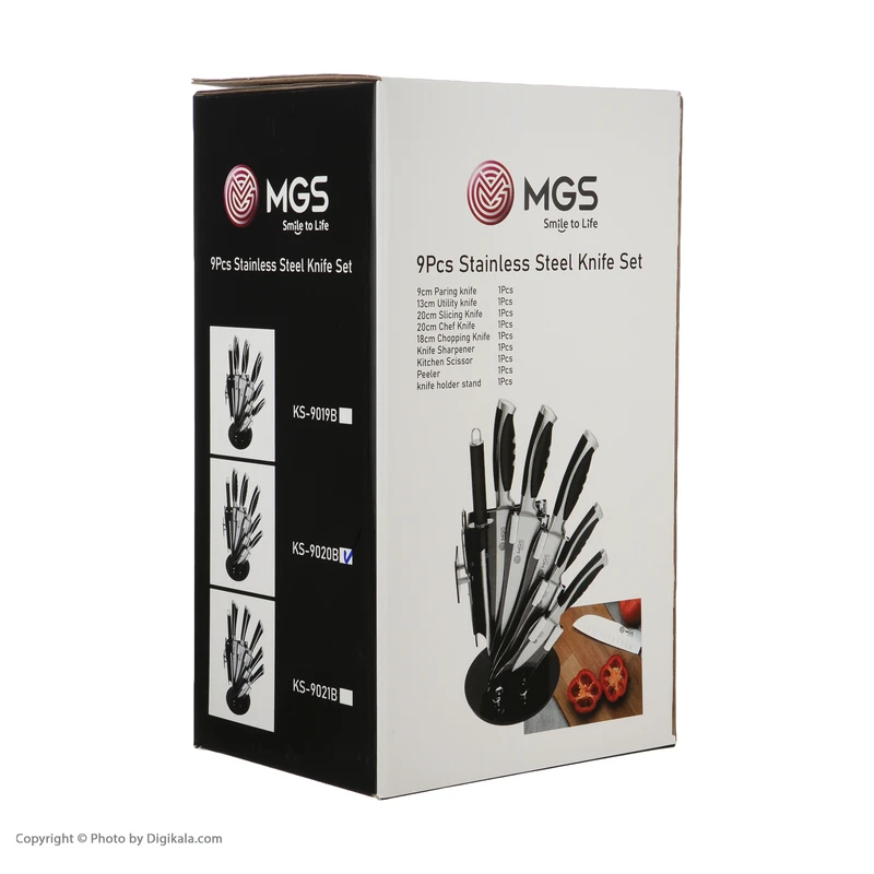 سرویس چاقو آشپزخانه 9 پارچه ام جی اس مدل KS-9020B