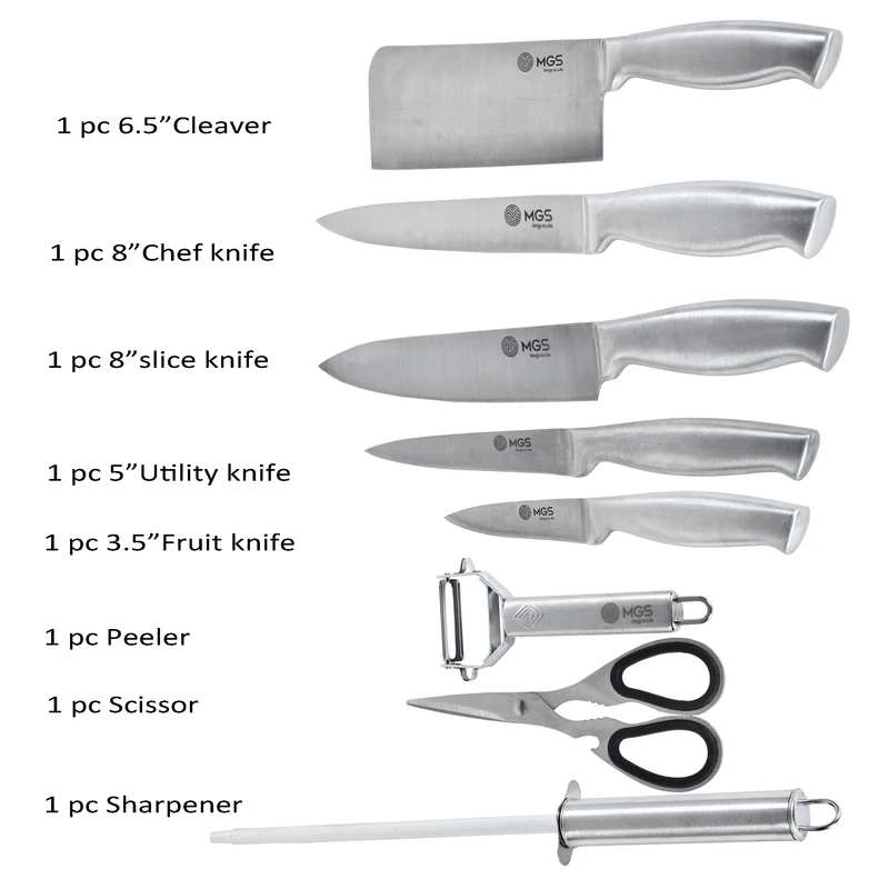 سرویس چاقو اشپزخانه 9 پارچه ام جی اس مدل KS9012S