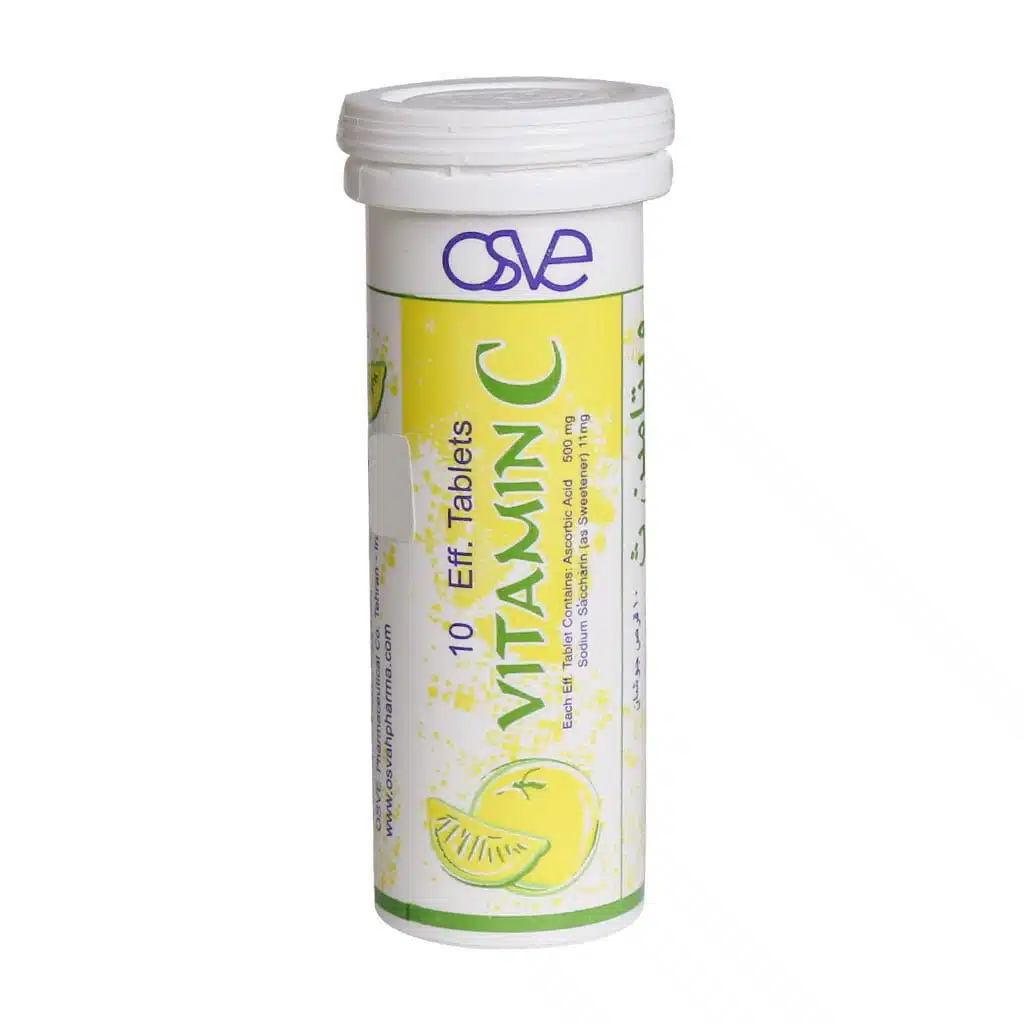 قرص جوشان ویتامین C 500 میلی گرم اسوه با طعم لیمو 10 عدد قرص جوشان ویتامین C 500 میلی گرم اسوه با طعم لیمو 10 عدد