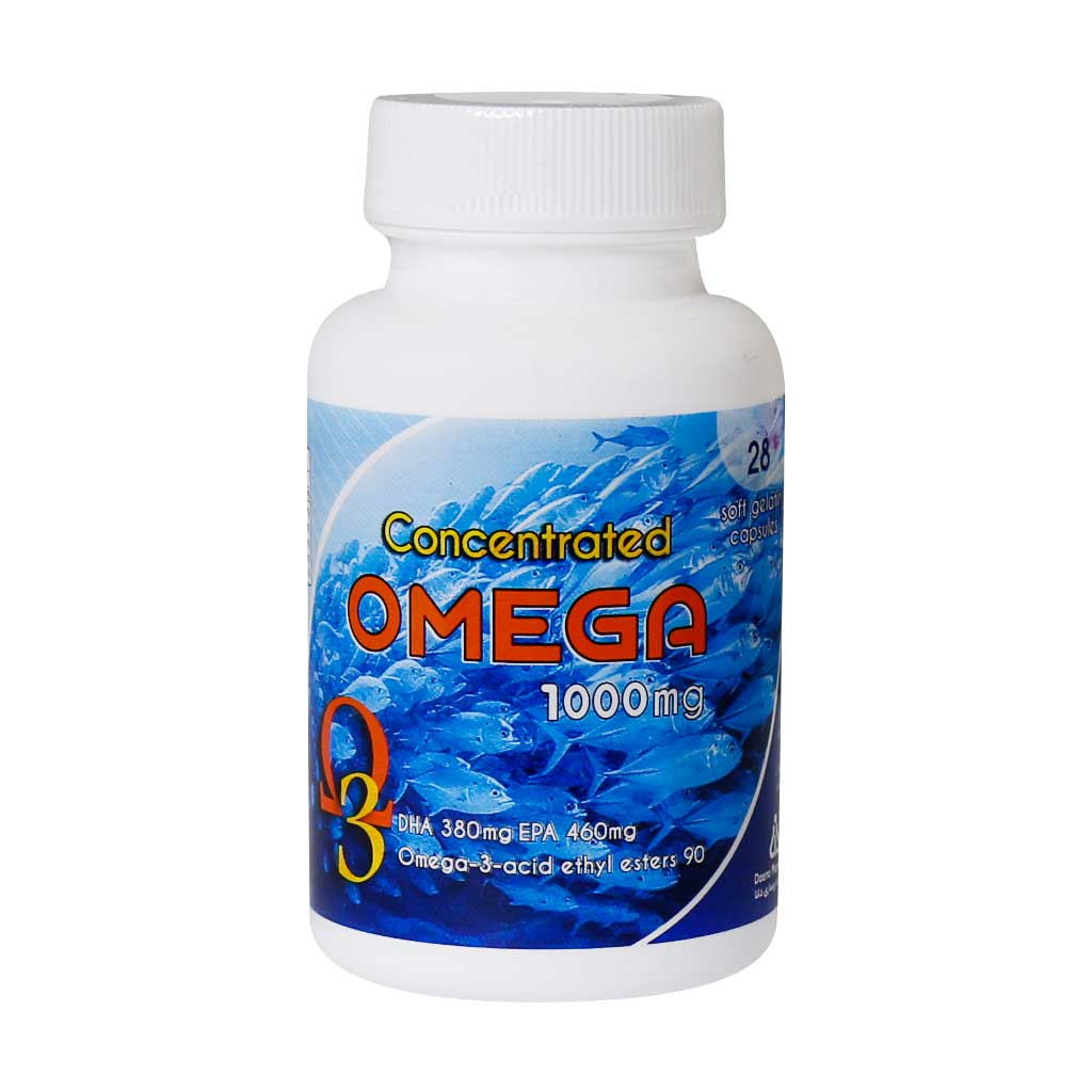 سافت ژل امگا 3 تغلیظ شده 1000 میلی گرم دانا 28 عدد سافت ژل امگا 3 تغلیظ شده 1000 میلی گرم دانا 28 عدد