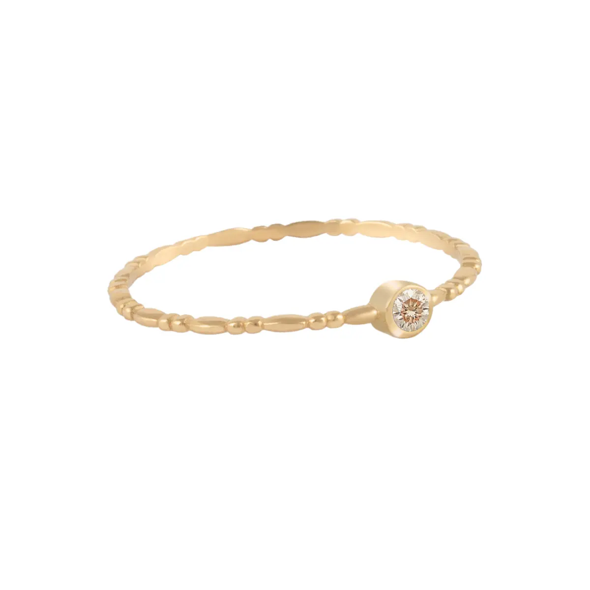 انگشتر طلای 18 عیار زنانه بان گالری مدل نگینی ژولیت شامپاینی انگشتر طلای 18 عیار زنانه بان گالری مدل نگینی ژولیت شامپاینی