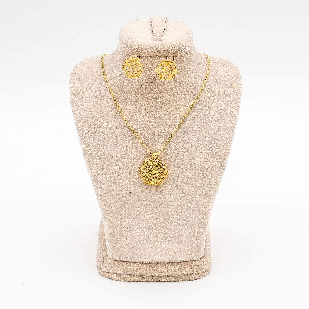 نیم ست طلا 18 عیار گالری طلا عرفان  مدل ایشا کد 2278