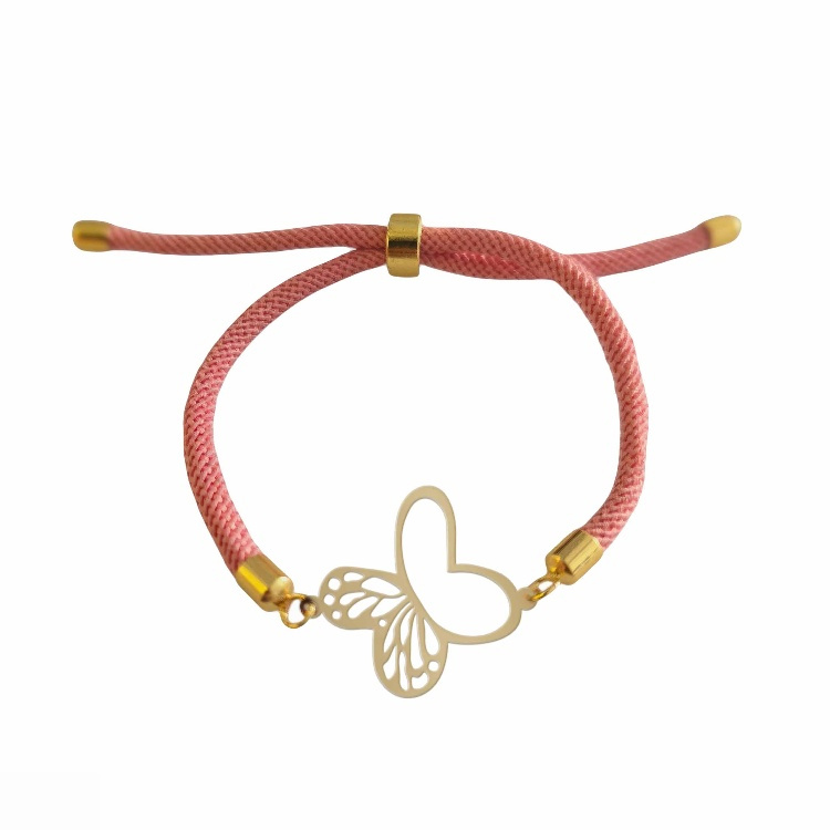 دستبند طلا 18 عیار زنانه شمیم گلد گالری مدل پروانه مینیمال کد D21-33 دستبند طلا 18 عیار زنانه شمیم گلد گالری مدل پروانه مینیمال کد D21-33